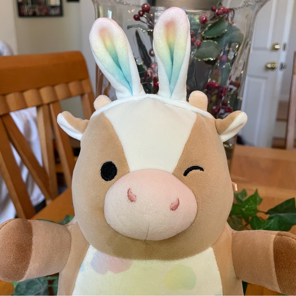 Squishmallows HugMees Griella Bunny Ears Cow Plush - Picture 2 of 4